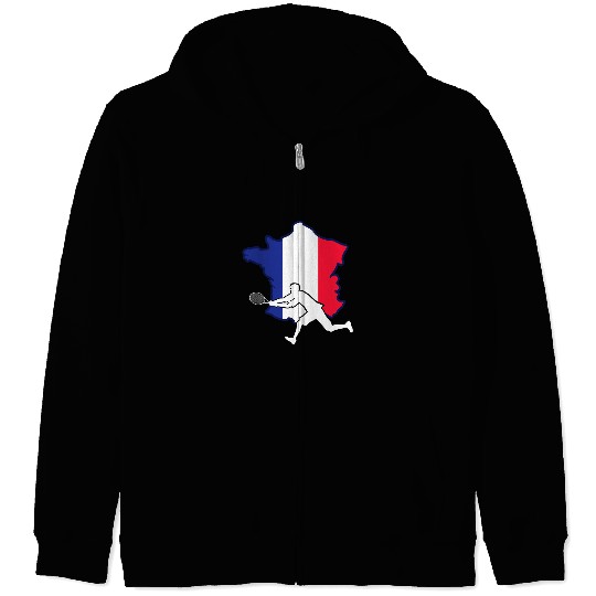 Sport Tennis French Open for Tennis Lovers Tennis Player From France Zip Hoodies