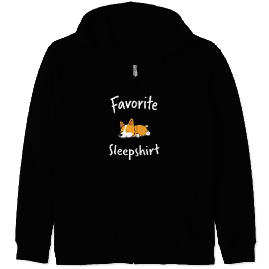 Corgi Pet Dog Dogs Corgi Nap Sleeping Sleep Pajama Nightgown 388 Zip Hoodies
