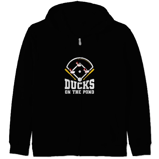 Sport Baseball Ducks on the Pond Design for a Baseball expert Zip Hoodies
