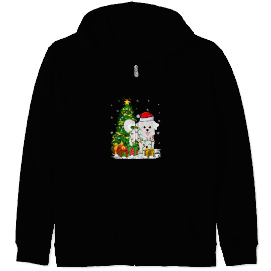 Bichon Pet Frise Lover Matching Santa Bichon Frise Christmas Zip Hoodies