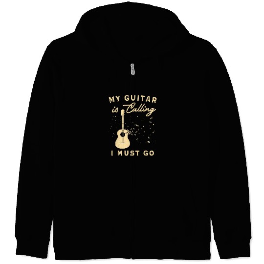 Funny Guitar My Guitar Is Calling Guitar Player Gifts For Men Musician Guitarist Zip Hoodies
