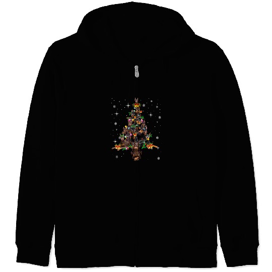 Doberman Pet Pinscher Christmas Tree Lights xmass Pajama Dog 112 Zip Hoodies