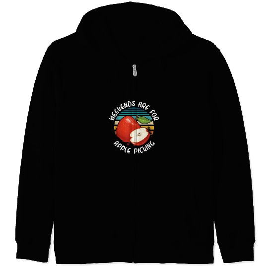 Fruit Picker Harvest Season Apple Farmer Funny Apple Picking Zip Hoodies