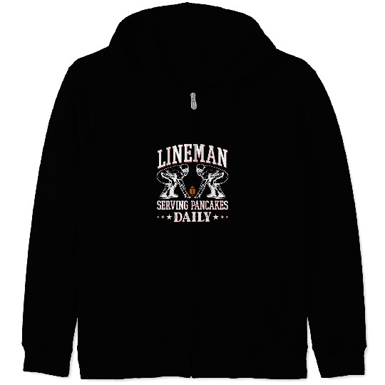Sport American Football Lineman Serving Pancakes Daily High School Football Zip Hoodies