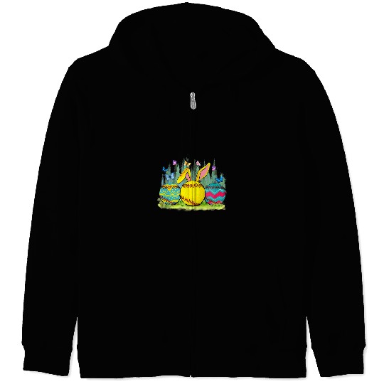 Softball Gift Cute Easter Egg Bunny For Kids Boys Toddler 130 Zip Hoodies
