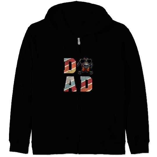 Doberman Pet Pinscher Dad Cool for Dog Dad Retro Vintage Zip Hoodies