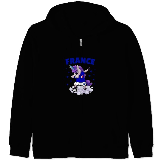Sport Soccer Unicorns France Soccer Dabbings Unicorns Soccer french Futbol Zip Hoodies