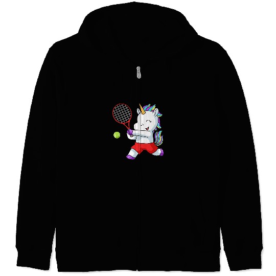 Sport Tennis Unicorn Zip Hoodies