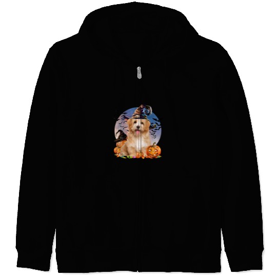Havanese Pet Halloween Havanese Jack O Lantern Pumpkin Moon 43 Zip Hoodies