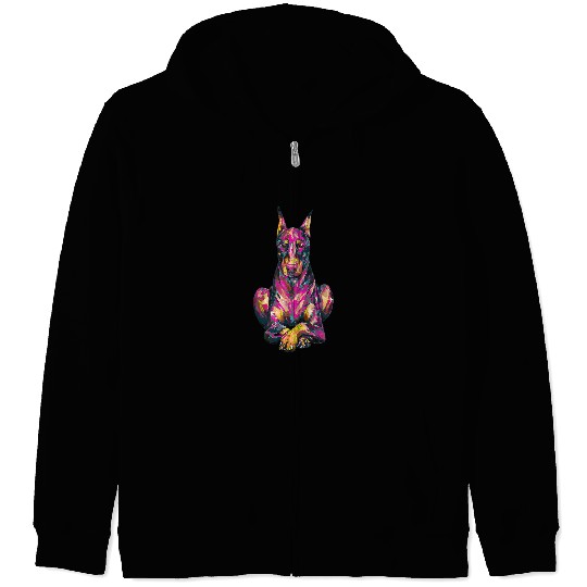 Doberman Pet Pinscher Color Dog Lovers for Men and Women Zip Hoodies
