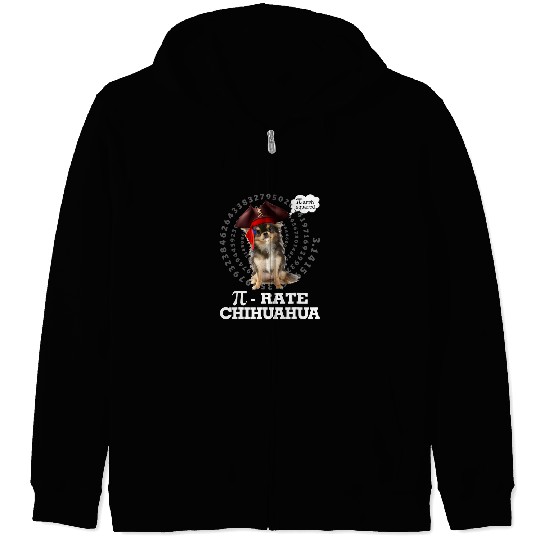 Chihuahua Pet Pirate Costume Pi Day Zip Hoodies