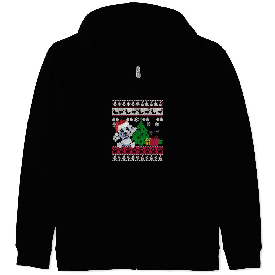 Bichon Pet Frise Funny Bichon Frise Christmas Ugly Sweater Dog Lover xmass Tee Zip Hoodies