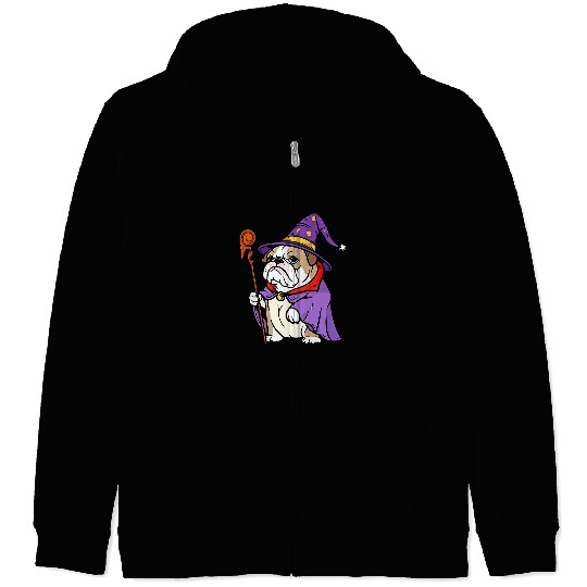English Bulldog Pet Wizard Funny Dog Magic 0 Zip Hoodies