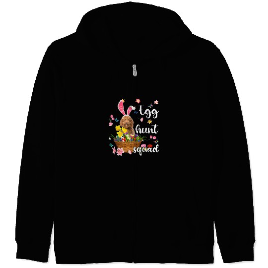 Labradoodle Pet Happy Easter Day Easter Colorful Egg Hunt Zip Hoodies
