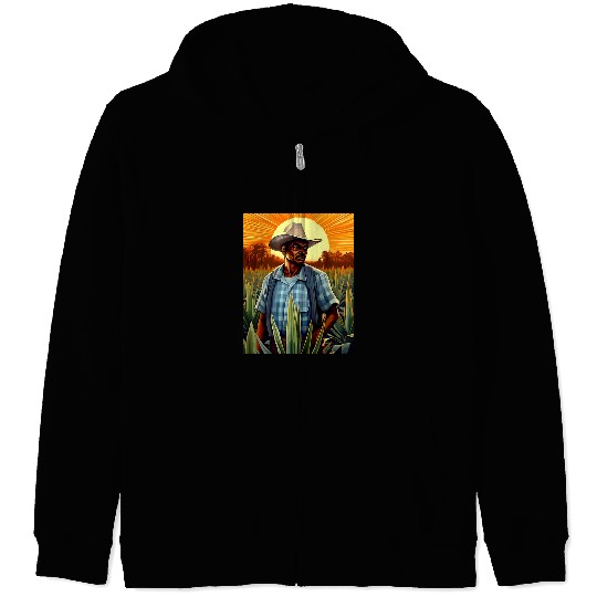 Agave Farmer Campesino Agave Plants Mexican Tequila Farm Zip Hoodies
