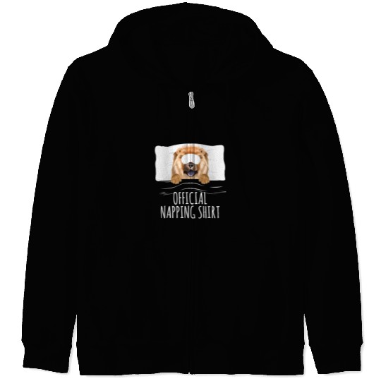 Chow Chow Pet Sleeping Dog Chow Chow Official Napping Zip Hoodies