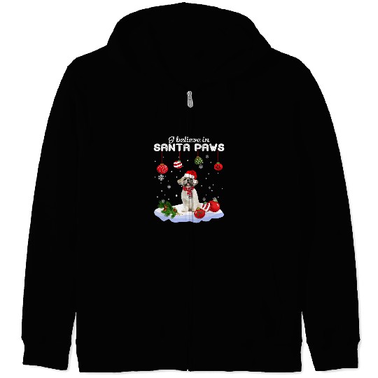 Shih Tzu Pet Merry Christmas Shih Tzu Believe In Santa Paws 3 Zip Hoodies