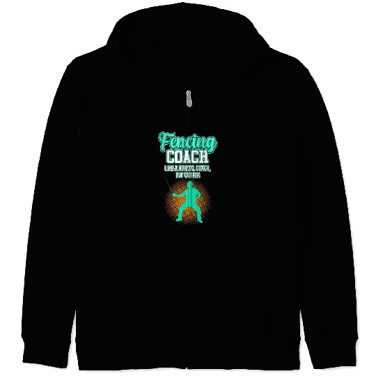 Fencing Coachs Fencer Fencing Lover Sports Player Graphic Zip Hoodies
