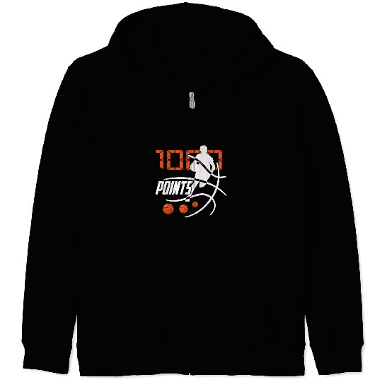 Sport Basketball 1000 Points Basketball Scorer High School Basketball Player 14 Zip Hoodies