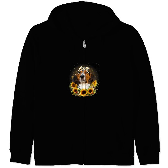 Coonhound Pet Sunflower Treeing Walker Coonhound Dog Mothers Day For Women Zip Hoodies