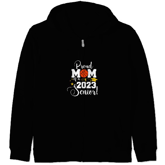 Sport Basketball Senior Year 23 Basketball Mom Class of Senior Zip Hoodies