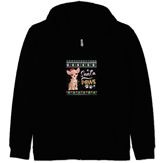 Chihuahua Pet Santa Paws Christmas Dog Chihuahua Dogs Tree Christmas 427 Zip Hoodies