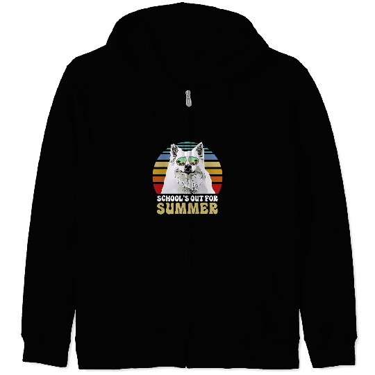Eskimo Pet Schools Out for Summer American Eskimo Dog Dog Teacher Zip Hoodies