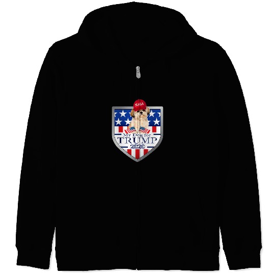 Shih Tzu Pet My Shih Tzu For Trump Zip Hoodies