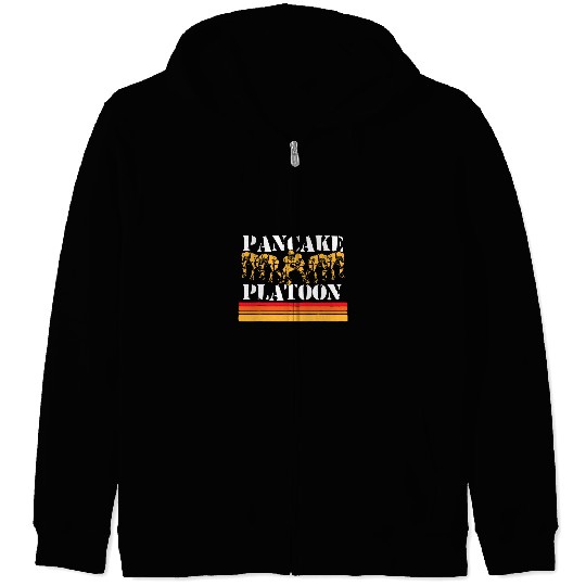 Sport American Football Pancake Platoon Funny Offensive Lineman Retro Football Line Zip Hoodies