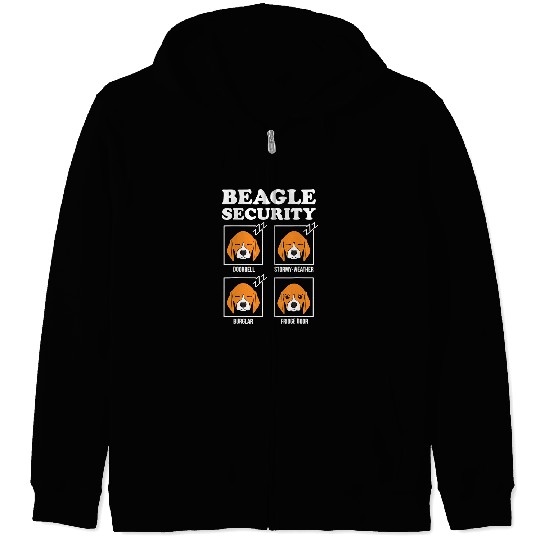 Beagle Pet Security Doorbell StormyWeather Burglar Fridge Door 164 Zip Hoodies