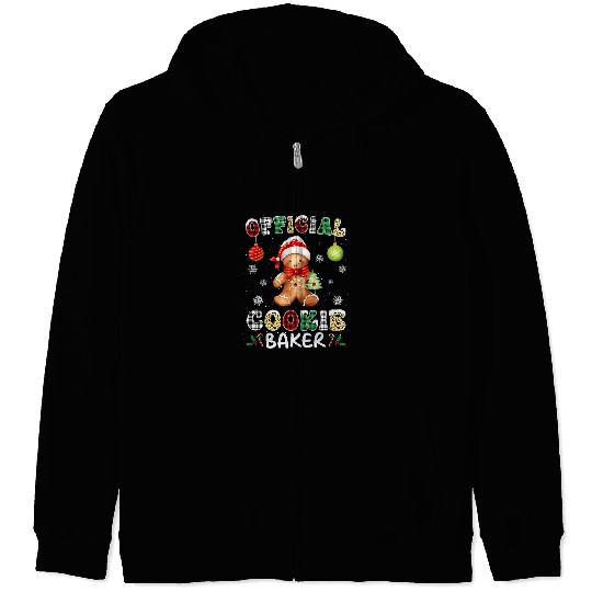 Official Cookie Baker Funny Christmas Baker Baking Team Zip Hoodies