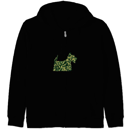Scottish Terrier Pet Dog Lover Camouflage Zip Hoodies