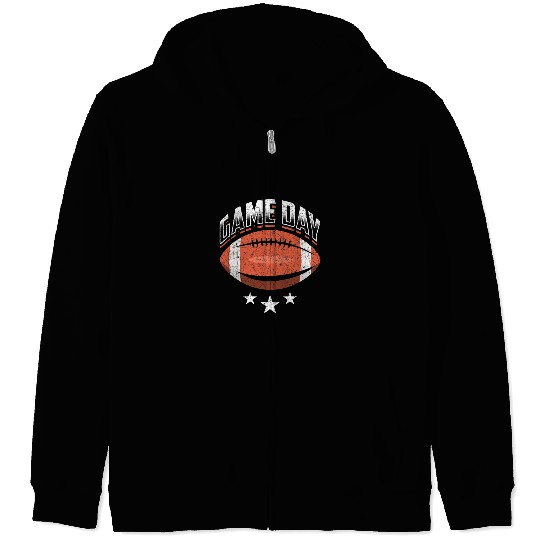 Sport American Football Player Football Ball Sports Team Game Day Football Zip Hoodies