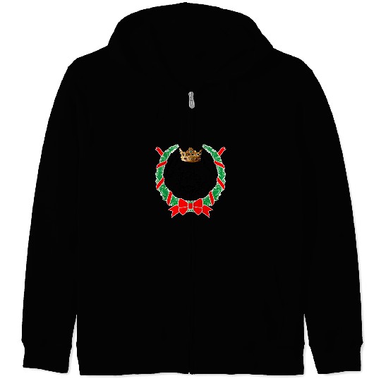 Chow Chow Pet Wearing Crown Christmas Zip Hoodies