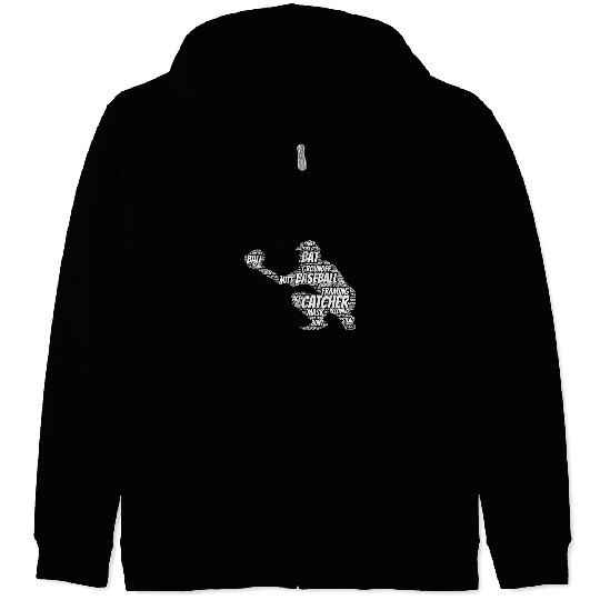 Sport Baseball Catcher 2Word Art Zip Hoodies