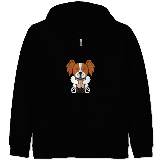 Papillon Pet Boba Bubble Milk Tea Papillon Zip Hoodies