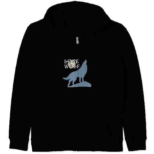 Coyote Mammal Cute Lone wolfs Lover Strength Wilderness Full Moon Aesthetic Zip Hoodies