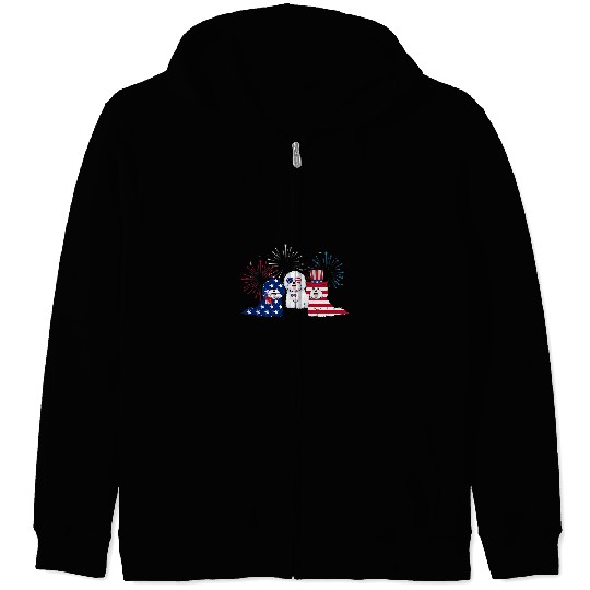 Bichon Pet Frise Pride American Bichon Frise Day July 4th Bichon Frise Lover Zip Hoodies