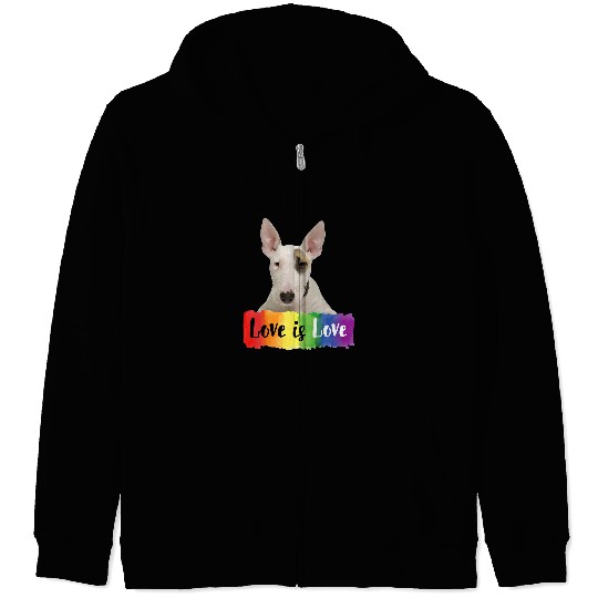 Bull Terrier Pet Love is Love Rainbow Dog Zip Hoodies