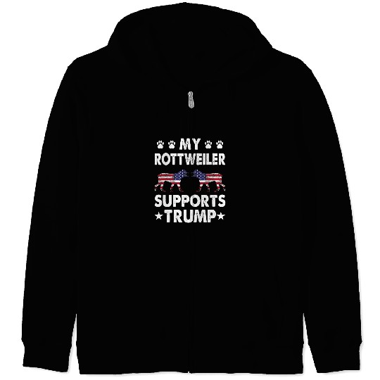 Rottweiler Pet My Rottweiler Supports Trump Election Vote Trump Zip Hoodies