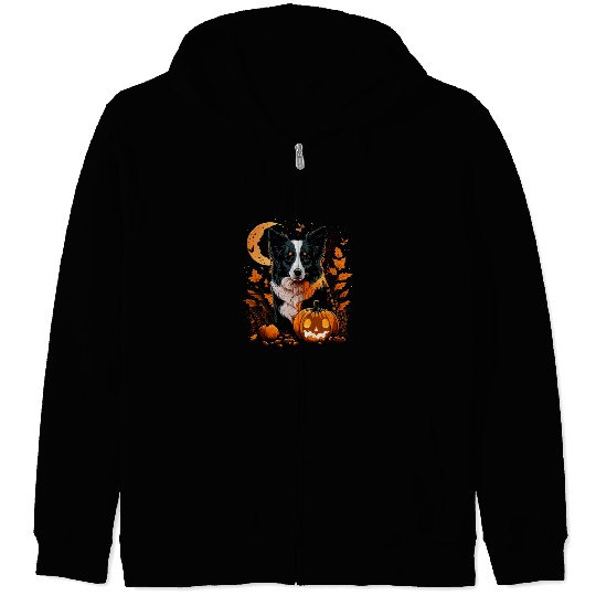 Border Collie Pet Pumpkin Border Collie costume on Border Collie Halloween 1 1 Zip Hoodies