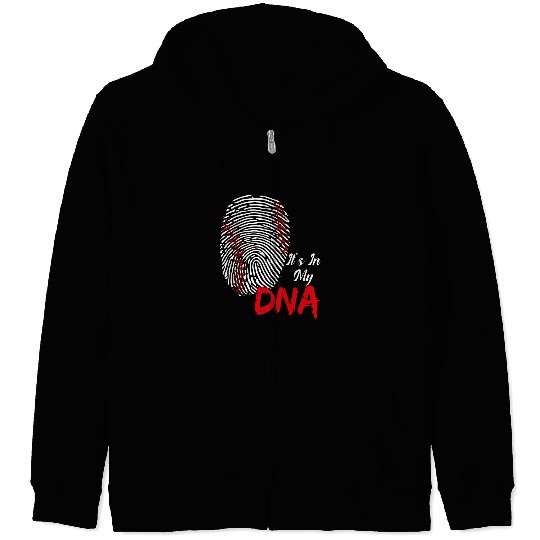 Sport Baseball Its In My DNA Fingerprint Sport Baseball Catcher Zip Hoodies