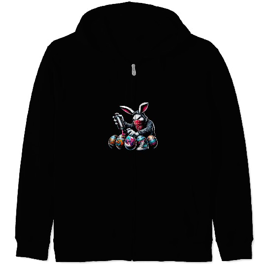 Graffiti Eggs Easter Bunny Urban Artist Streetwear Zip Hoodies