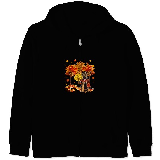German Shepherd Pet Its Fall Yall Cute German Shepherd Autumn Tree Fall Leaves 17 Zip Hoodies
