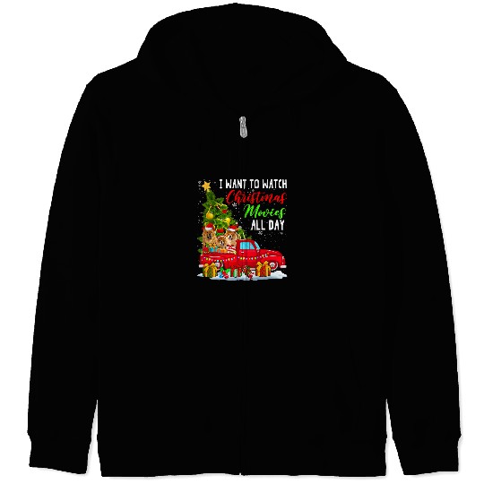Chow Chow Pet Watch Christmas Movies All Day Three Santa Elf Chow Chows Zip Hoodies