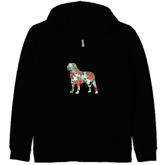 English Mastiff Pet Aloha Hawaiian Zip Hoodies