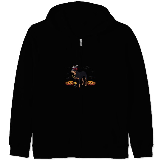 Australian Cattle Pet Cute Australian Cattle Dog Red Blue Heeler Pirate Halloween Zip Hoodies
