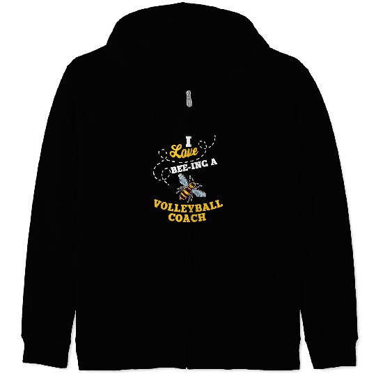 I Love BeeIng A Volleyball Coachs Honey Bee Job Profession Zip Hoodies