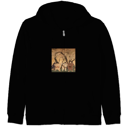 Sport sumos Wrestling of Cherry Blossom Gardens Stunning Painting Zip Hoodies