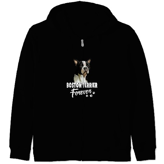 Boston Terrier Pet Dogs 365 Boston Terrier Forever Cute Dog Lover Zip Hoodies